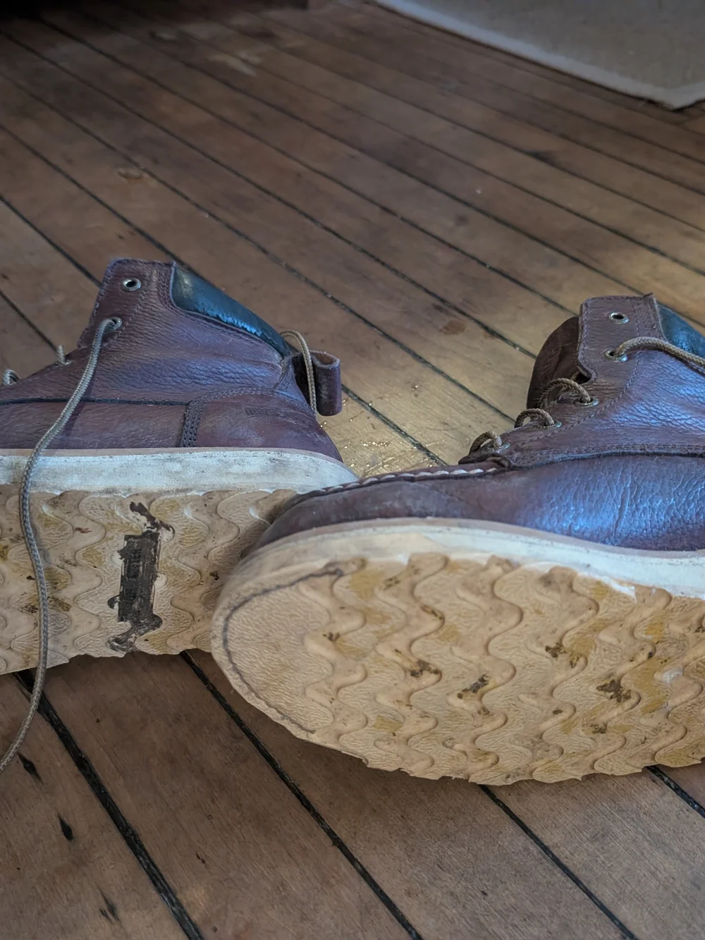 Men's Brown Leather Moc Toe Boots